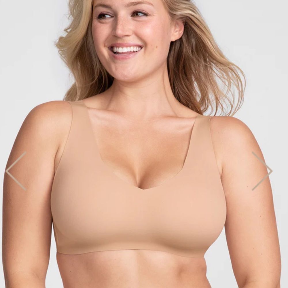 Honeylove Liftwear V-Neck Bra Tan/Sand NWT in‎ packaging